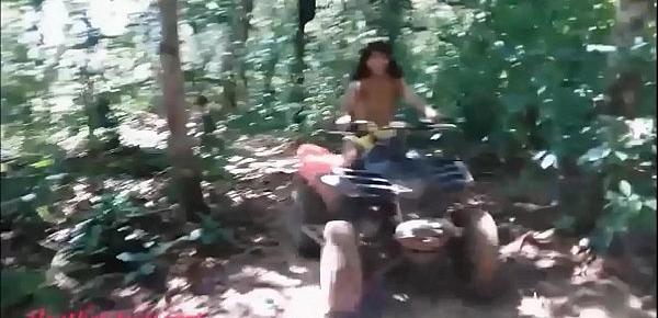  HD Thai teen heather goes atving in paradise and gets huge throatpie in quad